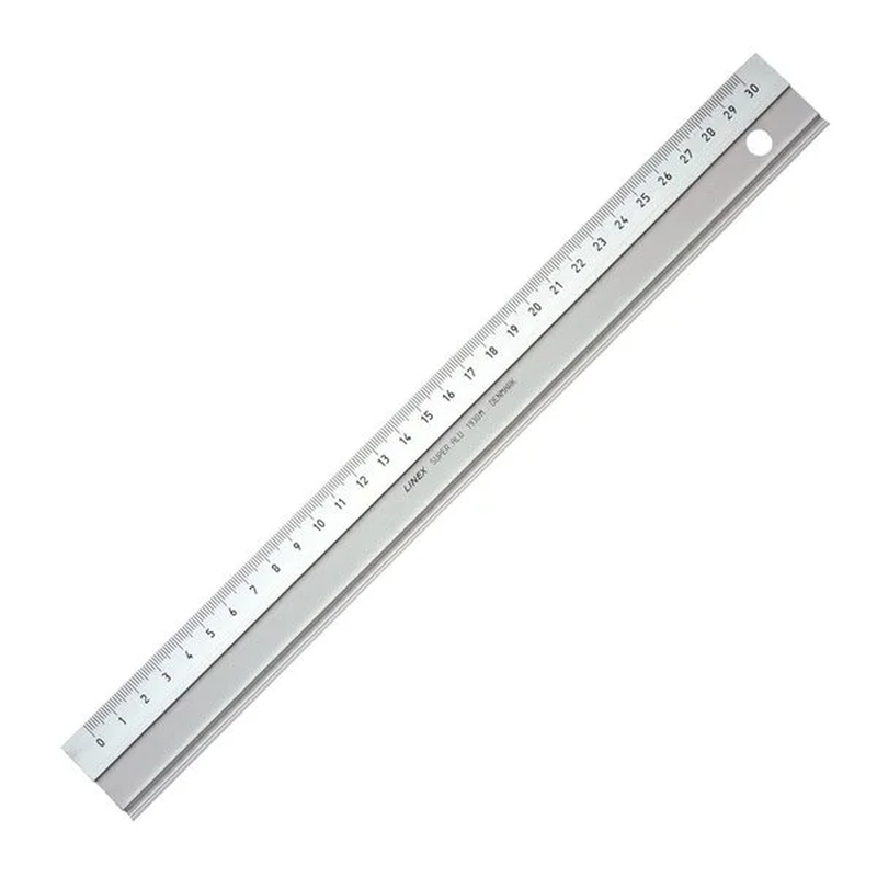 Linex Silver Aluminium Cutting Ruler 30Cm