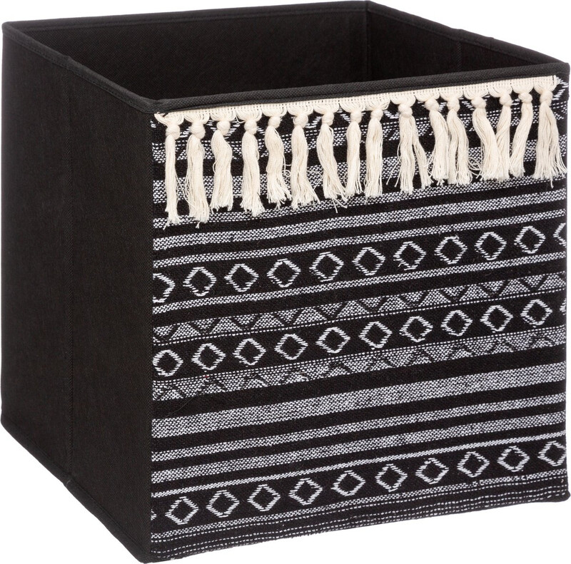 5five Etnische opbergdoos - Zwart, 31 x 31 cm