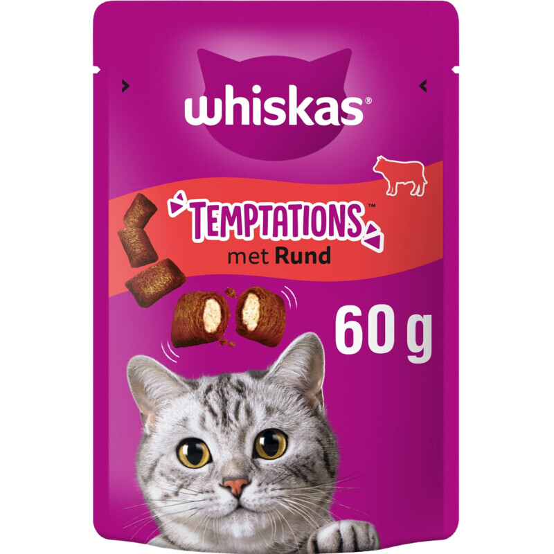 Whiskas Temptations kattensnoepjes, rundsmaak, [hoeveelheid] [eenheid]