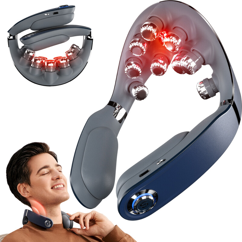 G7 Pro-Fold Neck Massager Medium frequency EMS+TENS & 9D Vibration Foldable Gift for