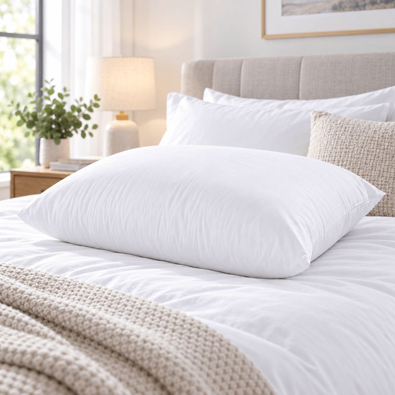 NightComfort Medium Support Pillow for Sleeping - Soft Like Down Microfibre Bed Pillow for Ultimate Comfort and Relaxation