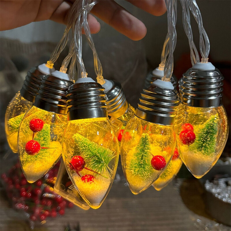 Huacan Kerstboom met rode vruchten, 2 meter, met 10 lichtjes