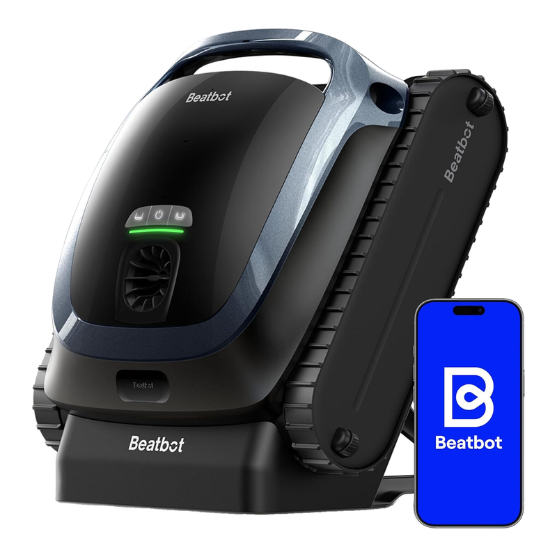 [Waterline-Reinigung] Beatbot MS 2 Joybuy Version Kabelloser Pool-Saugroboter mit Schutzabdeckung, Intelligente Oberflächenanklammerung, Doppeltes Waterline-Schrubben, Reinigt Böden & Wände, Einbaupools bis zu 3.230 sq. ft