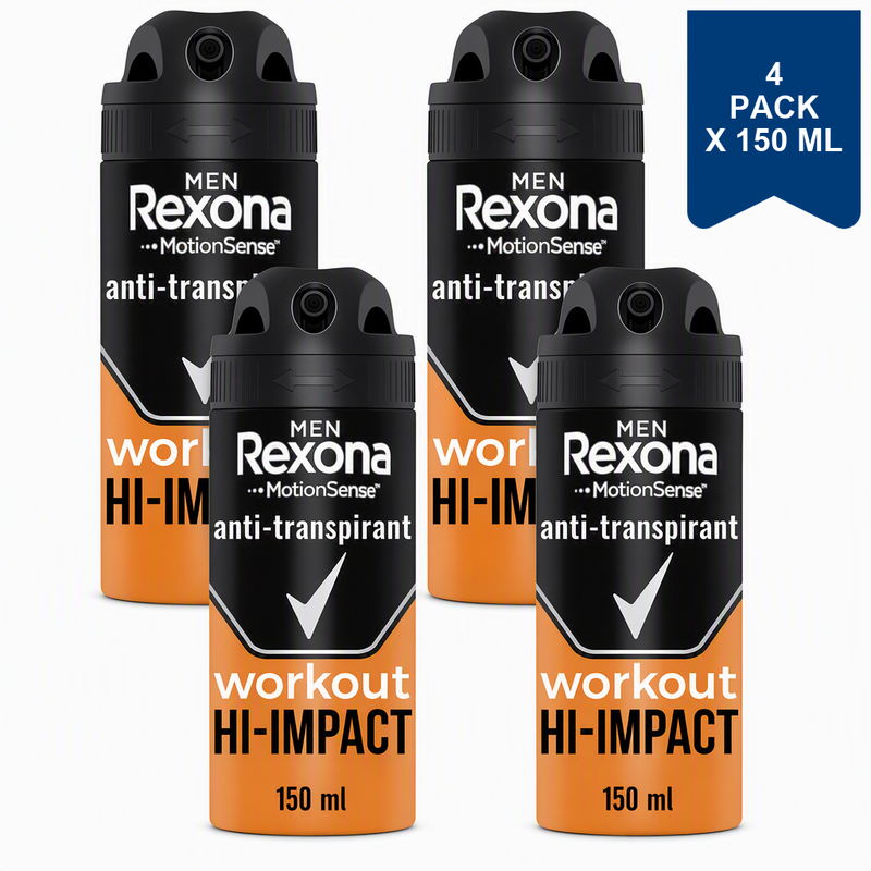 Rexona Deospray Men - Workout HI-Impact 150 ml (4-Pack)
