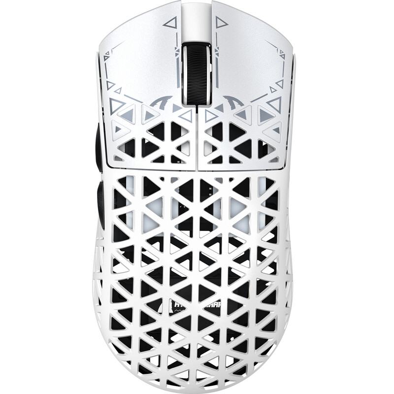 ATTACK SHARK R5 ULTRA Wireless Gaming-Maus: Carbonfaser, 8K mit PAW3950MAX Sensor, Kabellos, Weiß inkl. Anti-Rutsch-Grip-Tape