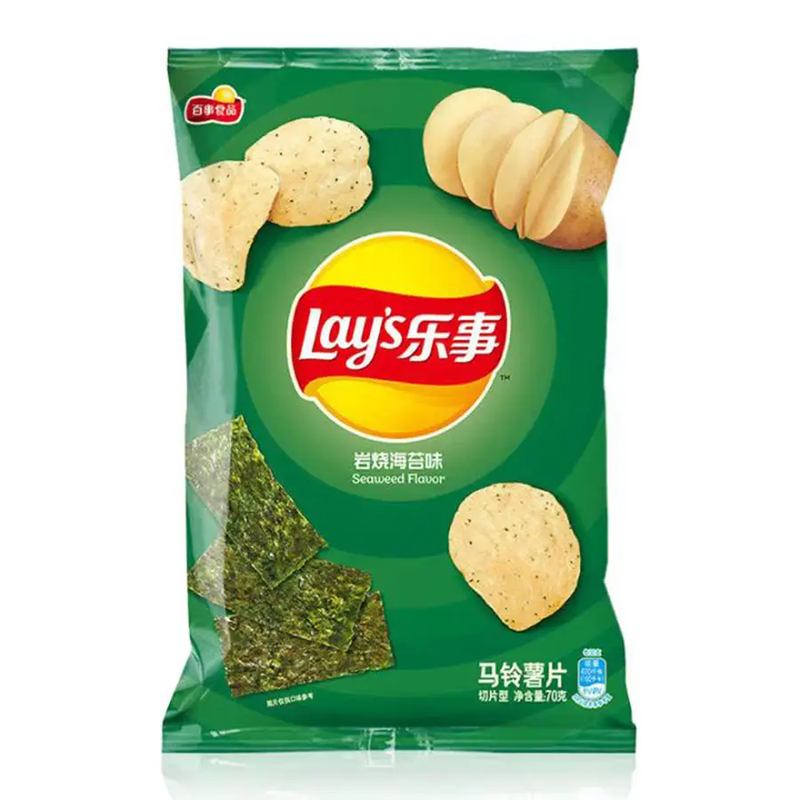 Lay's Light Potato Chips Roasted Seaweed Flavor Contains Sweeteners 70G