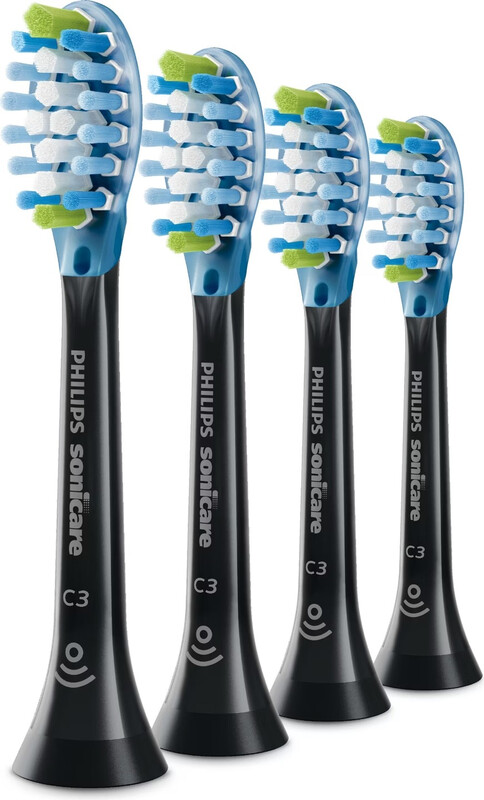 Philips HX9044/33 Premium Plaque Defence Aufsteckbürsten, 4er-Pack, Schwarz