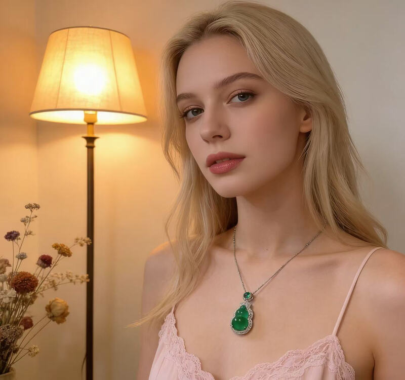 emerald natural chalcedony necklace and pendant for all seasons