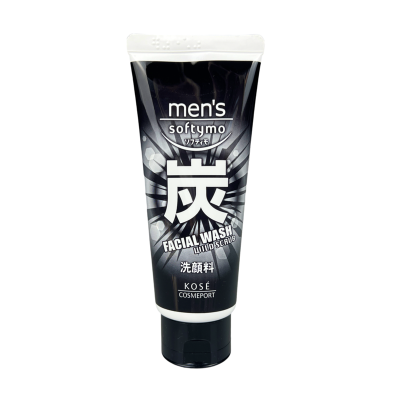 Kose SOFTYMO Charcoal Heren Scrub Gezichtsreiniger 130 g