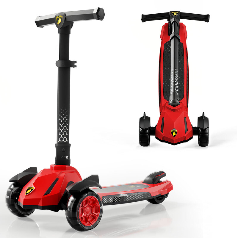 3 Wheel Kids Scooter for Ages 6-12, Light Up Wheels Kick Scooter with Sturdy Deck, 33