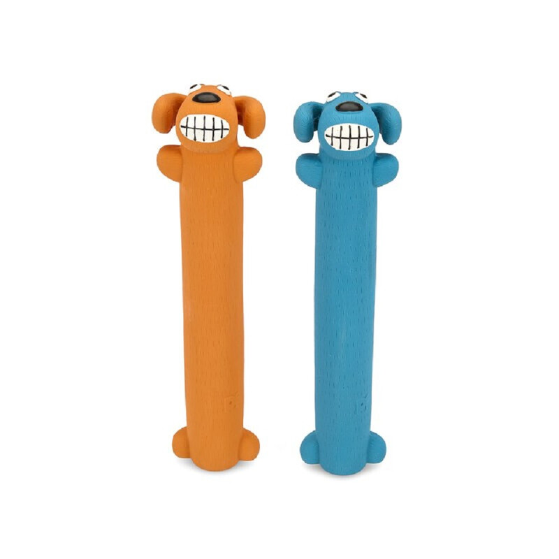 Buddies Latex Loofah Blue and Orange Dog Toy
