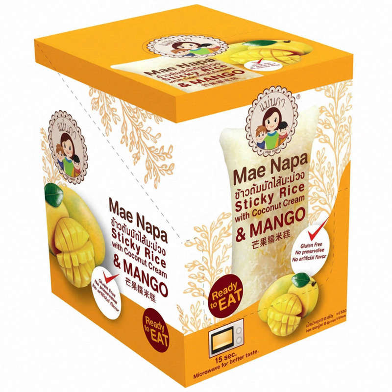 Mae Napa Kleefrijst met kokos en mango 480 g 6-pack