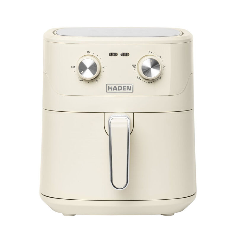 Air Fryer - 6.5L, Cream, Knobs Control, Adjustable Timer & Temperature, Non-Stick Bas