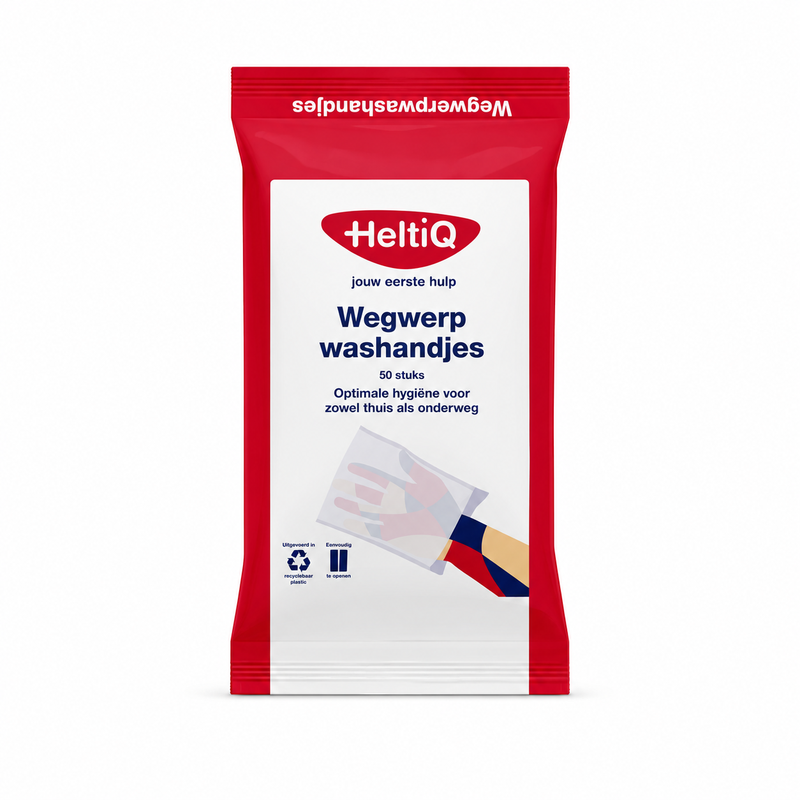 HeltiQ Wegwerpwasdoekjes, 1 zak, 50 stuks