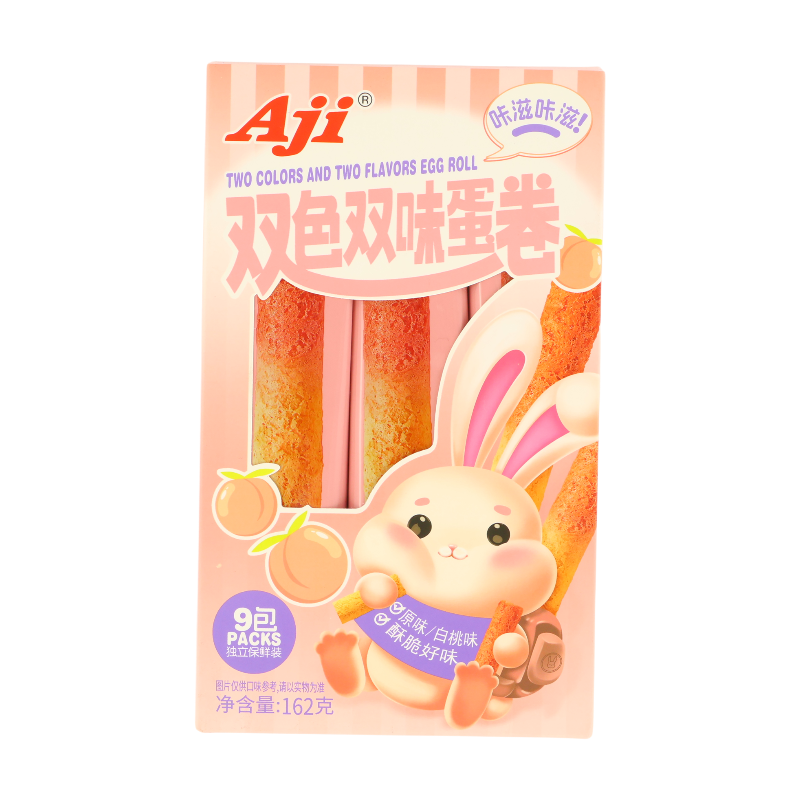 Aji Peach/Light Dual Color & Dual Flavor Egg Roll 162G