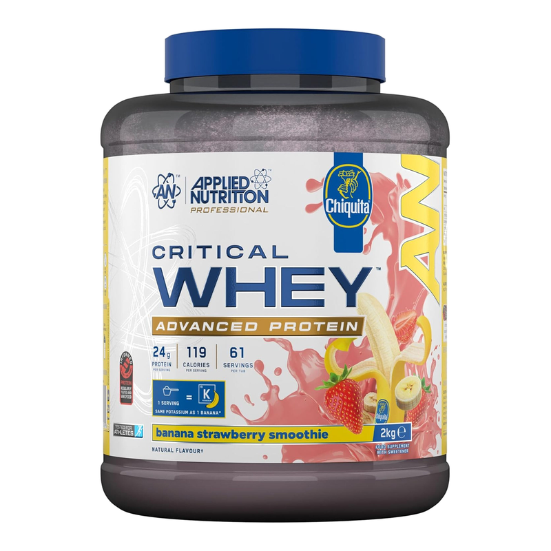 Applied Nutrition Critical Whey Protein Banana & Strawberry Protein Nutrition Powder Flavour - 2Kg
