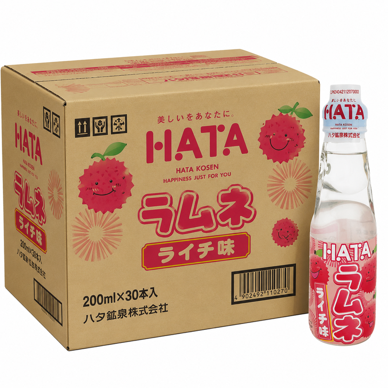 Hata Kousen Ramune Soda Saveur Litchi 30×200 ml