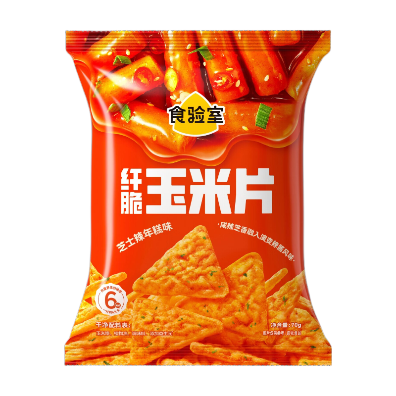 Shiyanshi Knusprige Maischips Käse & Scharfer Tteokbokki Geschmack 70 g