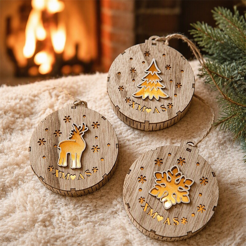 Huacan Set van 3 kerstdecoraties