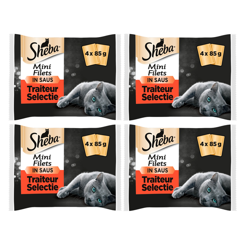 Sheba Mini filets en sauce Sélection gourmet Nourriture pour chats 4* 4 = 16 x 85 g