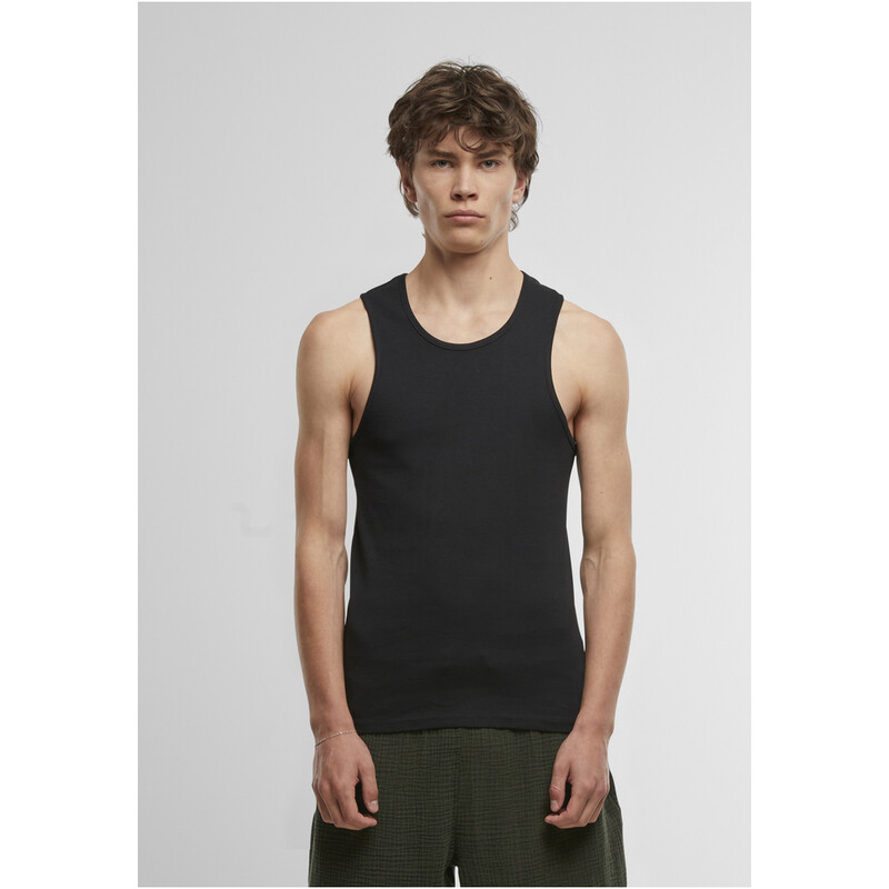 Urban Classics geripptes Unterhemd, 2er-Pack, schwarz+schwarz, XL