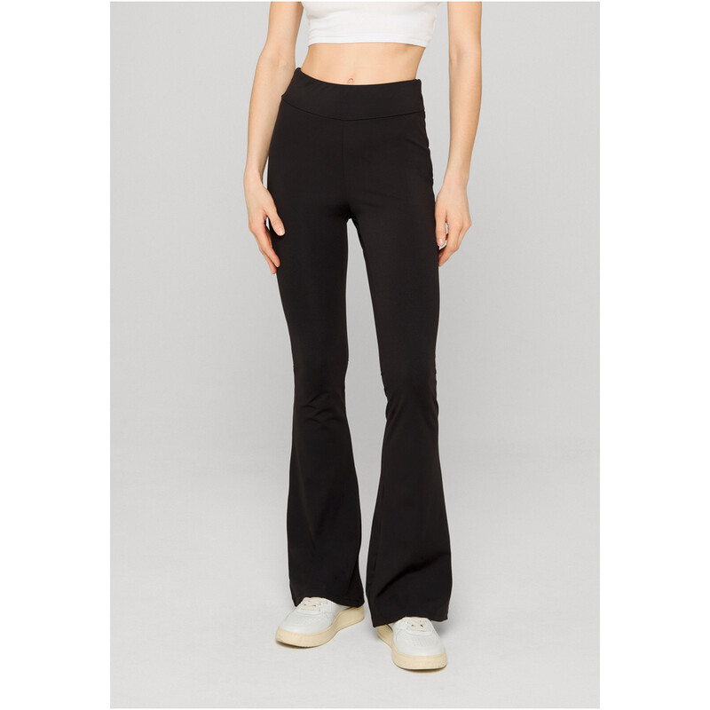 Urban Classics Damen-Leggings, recycelt, hochtailliert, mit fliegender Beinpartie, schwarz, XL