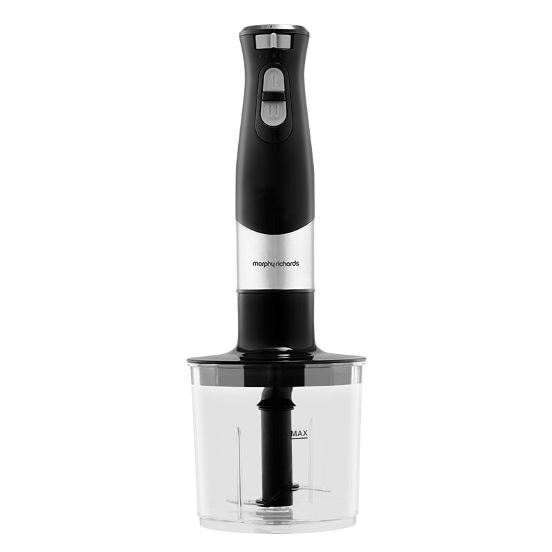 Morphy Richards Total Control staafmixer, variabele snelheidsregeling, turbofunctie, maatbeker van 700 ml, garde, afneembare mengstaaf, hakkom, 600 W, grijs, MUC-HB64V