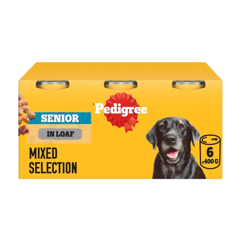 Senior Wet Dog Food Mixed Selection in Loaf 6 x 400g Cans