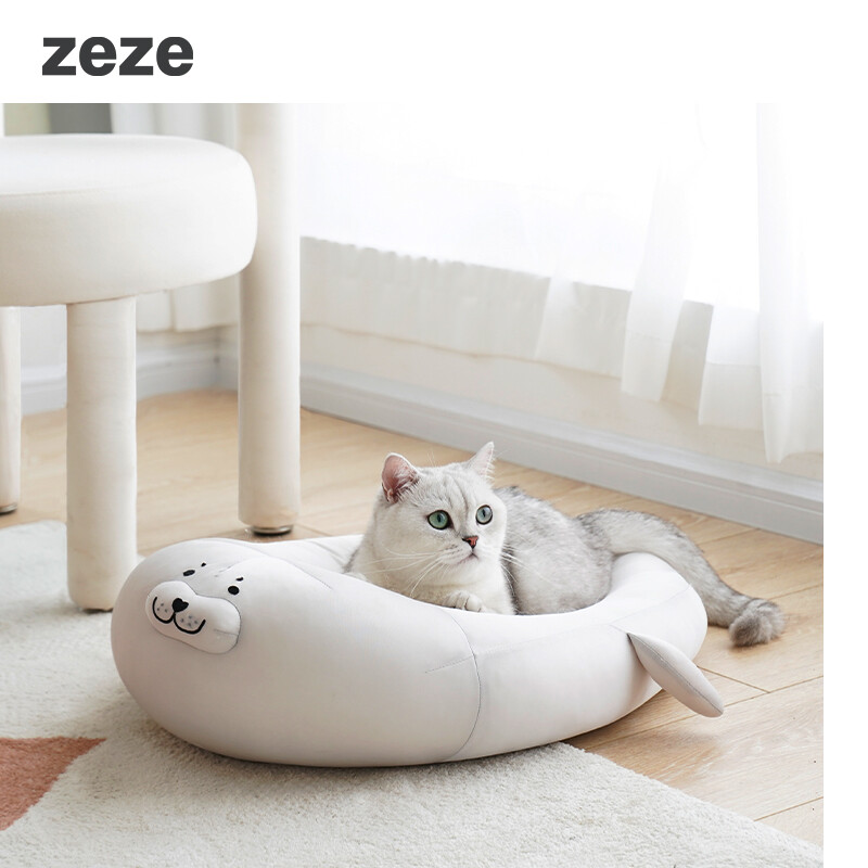 Seal Shaped Pet Bed, ABEBE Toy Design, Soft Warm, for Cats and Dogs 60*40*22 cm