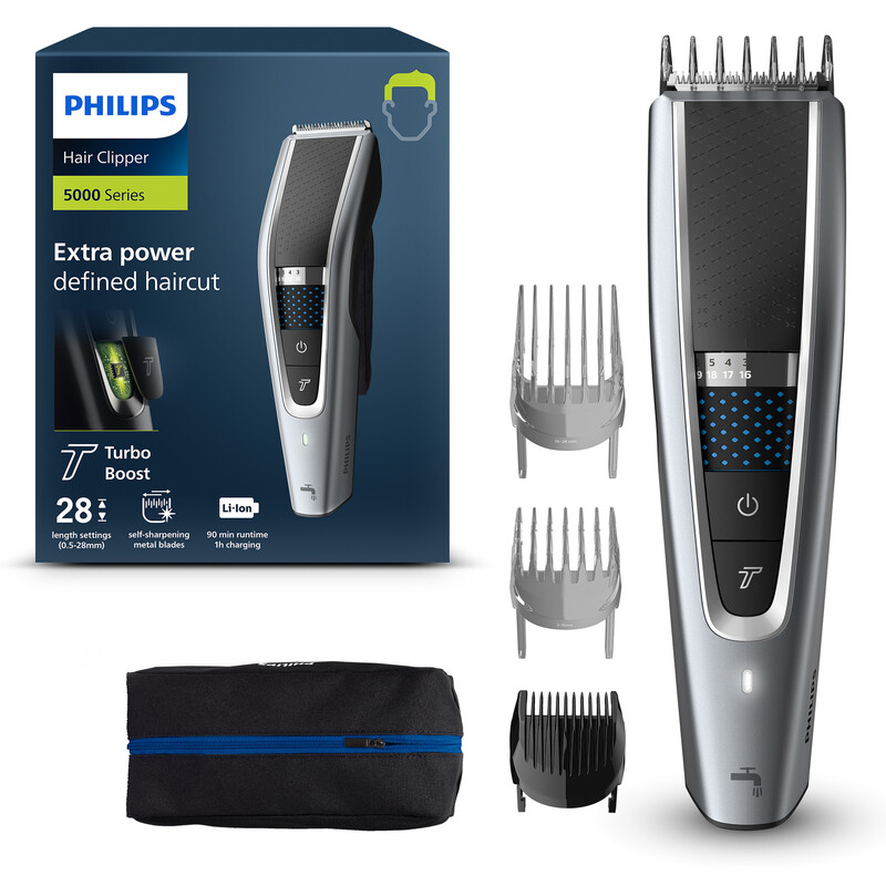 Philips Series 5000 Hair Clipper, Cordless, Water Washable, 4 Attachments, Hc5630/13
