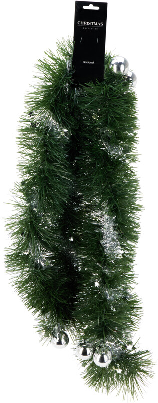 Koopman Tinsel Guirlande - 270 cm, Zilver