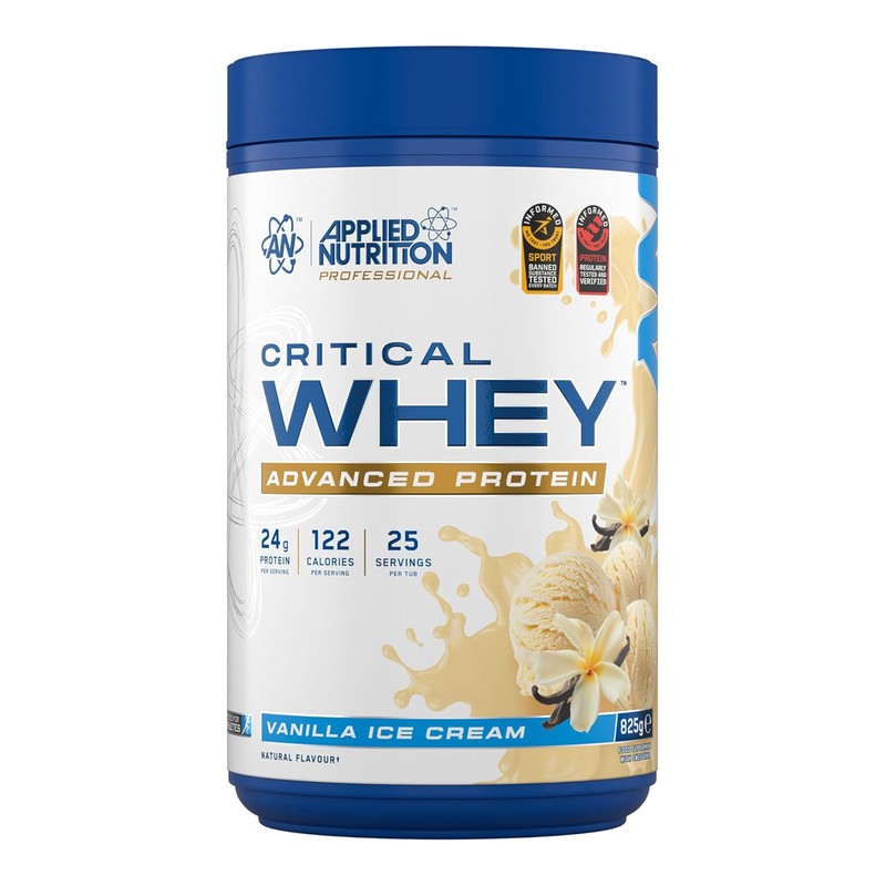 Applied Nutrition Critical Whey Protein Vanilla Protein Nutrition Powder Flavour - 825G
