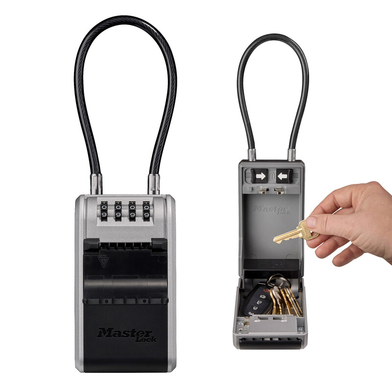Master Lock 5482EURD Boîte à clés avec un nouveau design innovant anse en câble flexible grande capacité haute sécurité