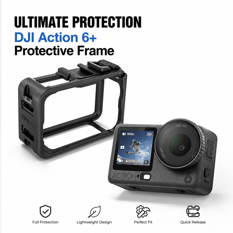 DJI Action 6 Bundle mit robustem, kompatiblen Schutzrahmen