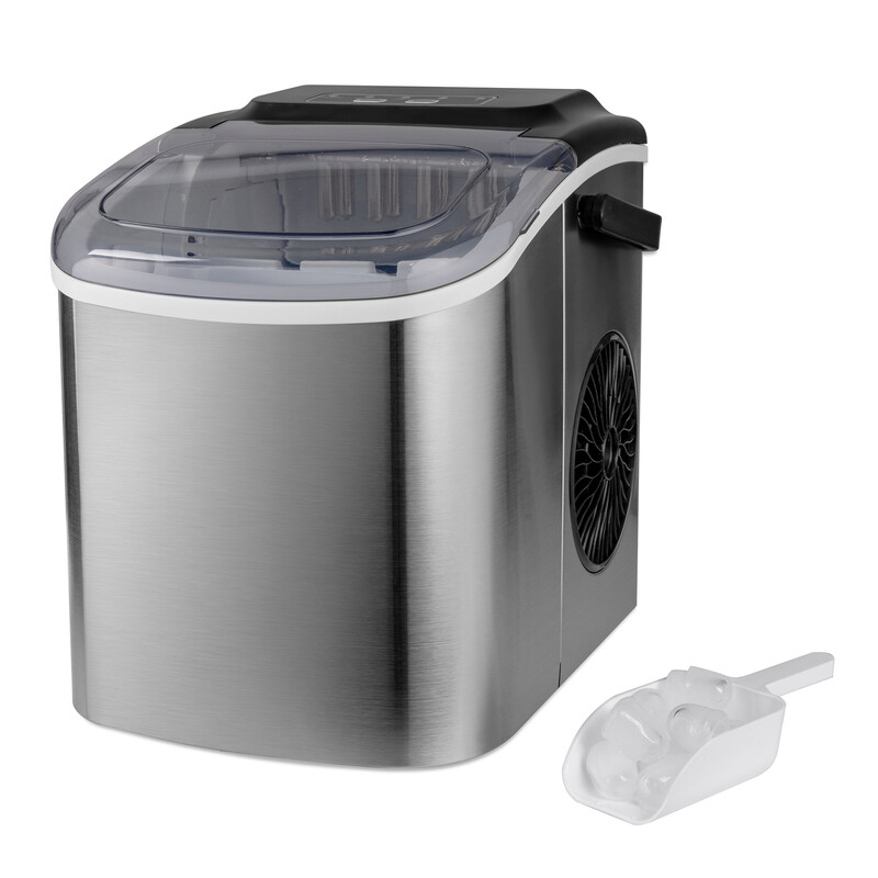 Ice Maker - 12kg, Portable With Handle, 9 Bullet Cubes In 6 Minutes With 2 Size Optio