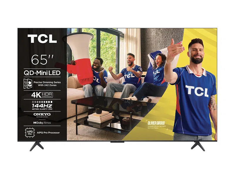 TCL C6K 65 TV 4K QD-Mini LED , Gaming 144 Hz, Dalle HVA haute contraste, AiPQ Pro, ONKYO 2.1 Dolby Atmos, HDMI 2.1, Google TV