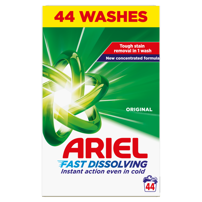 Ariel Fast Dissolving Washing Powder 2.2Kg, 44 Washes, Original