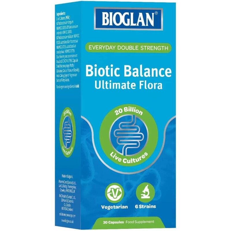 Bioglan BioBiotic Balance Probiotic for Digestive & Gut Health Support - 20 Billion CFU, 30 Capsules