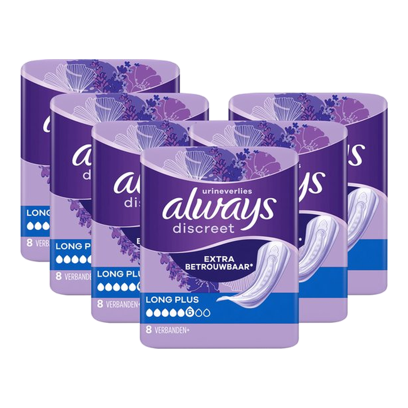 Always Discreet verband voor urineverlies dames Long Plus - 6 x 8 verbanden