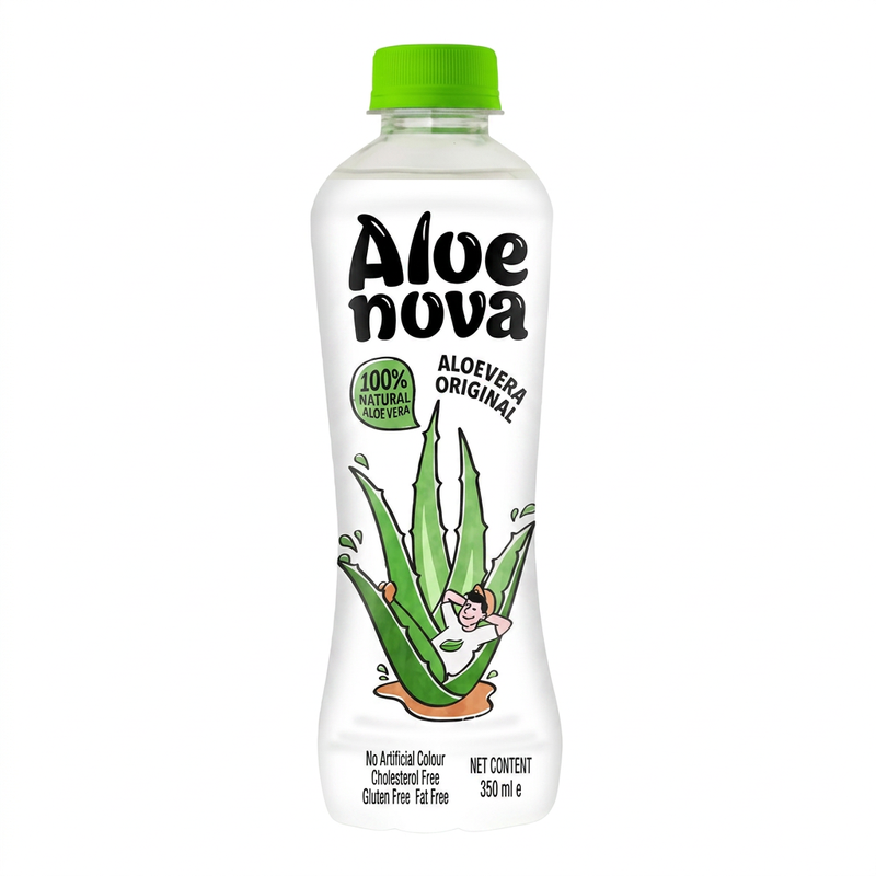 Kato Aloe Nova Original Drink 350ml Halal|100% Natural Aloe Vera|No Artificial Colour|Gluten Free|Fat Free|Cholesterol Free