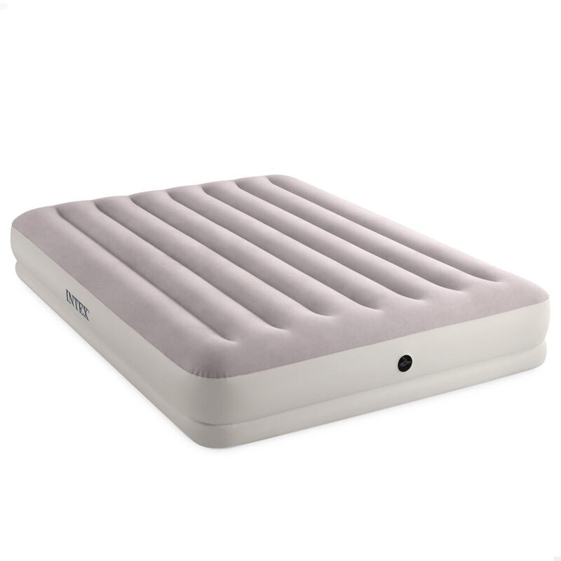INTEX Dura-Beam Prestige Mittelhohes Luftbett Queen mit USB-Pumpe – 152 x 203 x 30 cm, Mehrfarbig, 2-Personen
