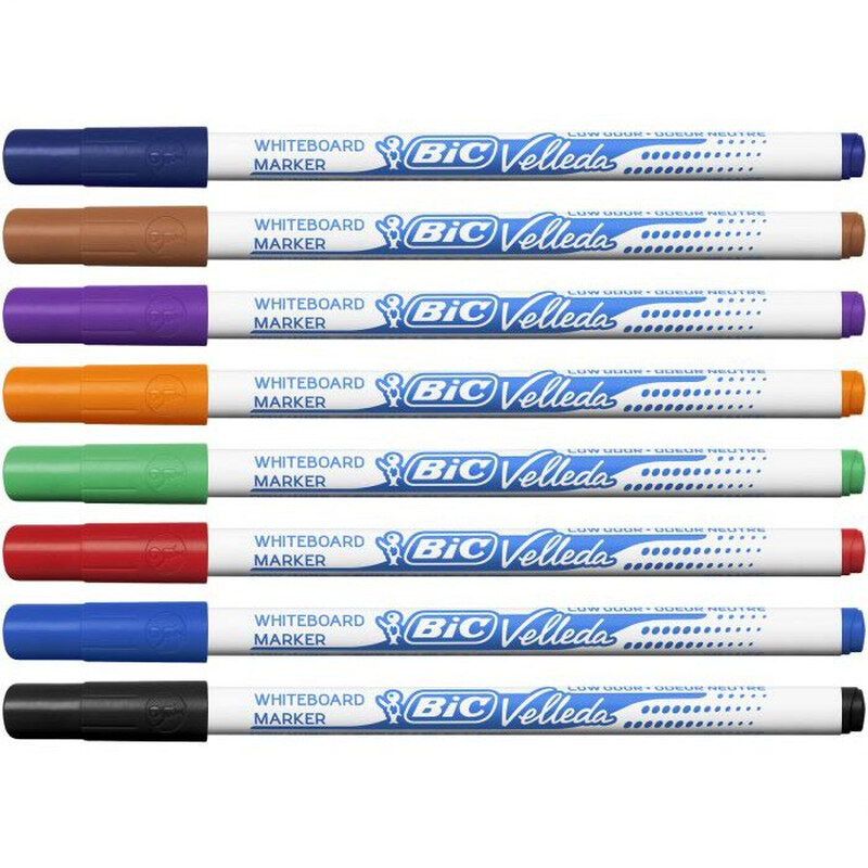 Velleda 1721 Whiteboard Marker Assorted Colours， Pack of 8