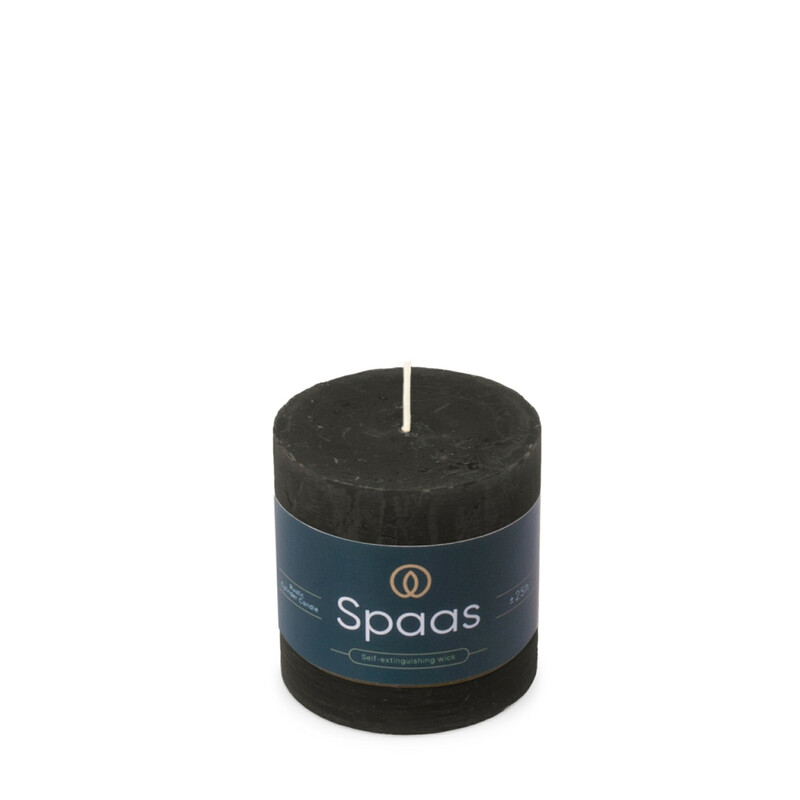 Pillar Candle Rustic Unscented Black D:7xH:7cm