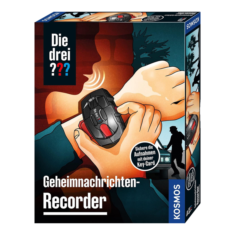 Kosmos Die Drei ??? Geheimnachrichten-Recorder, Aufnahmegerät mit Verschlüsselung, Detektiv Spielzeug Set für Kinder ab 8 Jahren, mit Armband