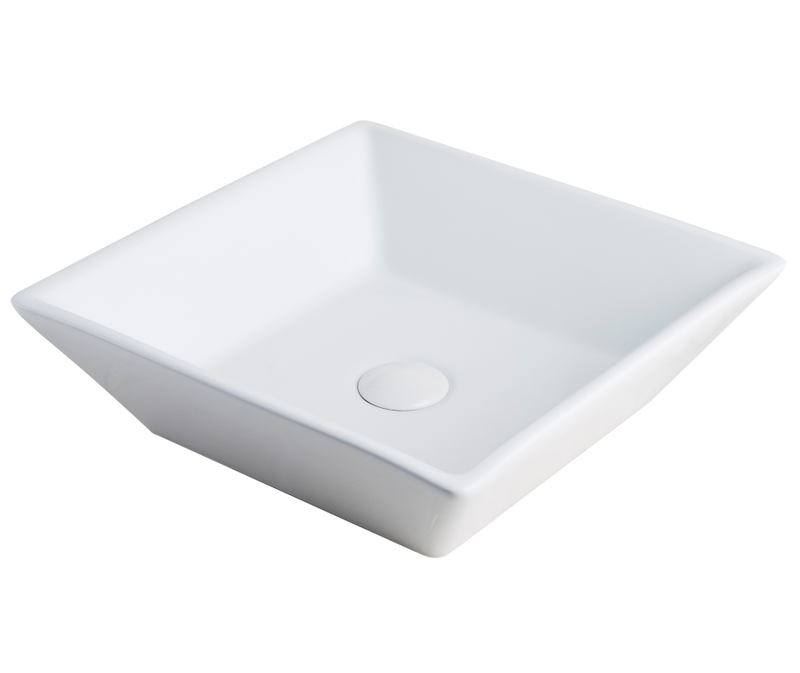 Bathroom Vessel Sink, Ceramic Bathroom Basin Square Porcelain Countertop Basin for Ba