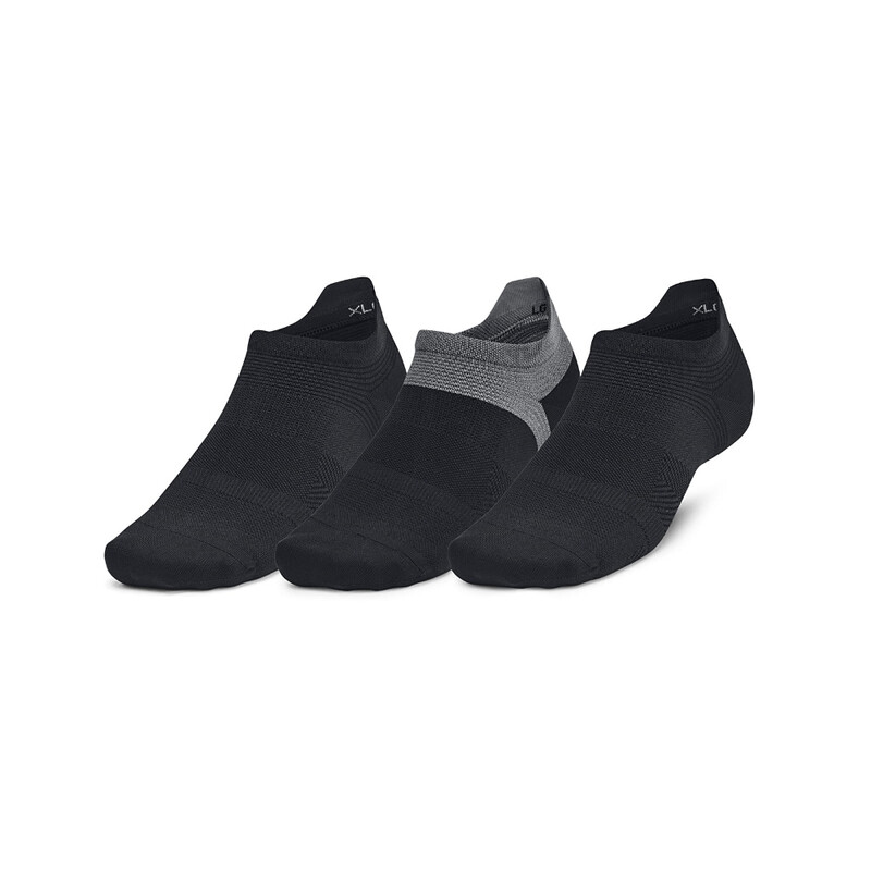ArmourDry Run Lite 3-Pack No Show Socks Black L