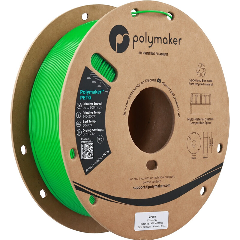 Polymaker PETG Grün 1,75 mm 1 kg 3D-Drucker Filament