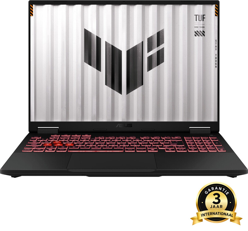 ASUS TUF Gaming A16 FA608UP-RV017W 16 inch gaming laptop, AMD Ryzen 7 260, NVIDIA GeForce RTX 5070 8 GB, 16 GB DDR5, 1 TB SSD, 165 Hz WUXGA-display, Windows 11 Home, Jaeger grijs