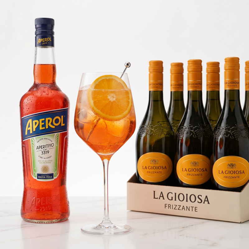 Aperol Aperitivo 0,7 L + La Gioiosa Bianco Schaumwein 6x0,75 L