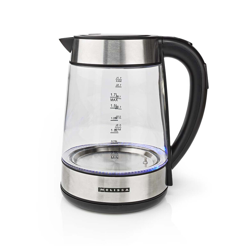 Melissa digitale waterkoker | 1,7 l | 2200 W | Glas | Voorinstellingen 50/70/80/90/100 °C | 360° draaivoet | Verborgen verwarmingselement | Strix®-controller | Warmhoudfunctie | Droogkookbeveiliging